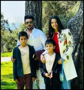 Afiea Nusrat Barsha with her husband and sons