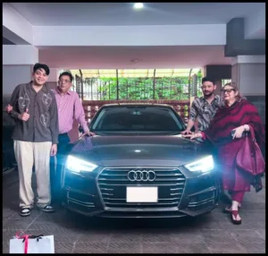 Iftekhar Rafsan with Audi Car with Parents