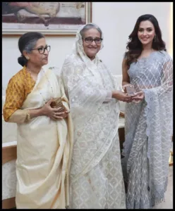 Nusraat with Sheikh Hasina and Sheikh Rehana